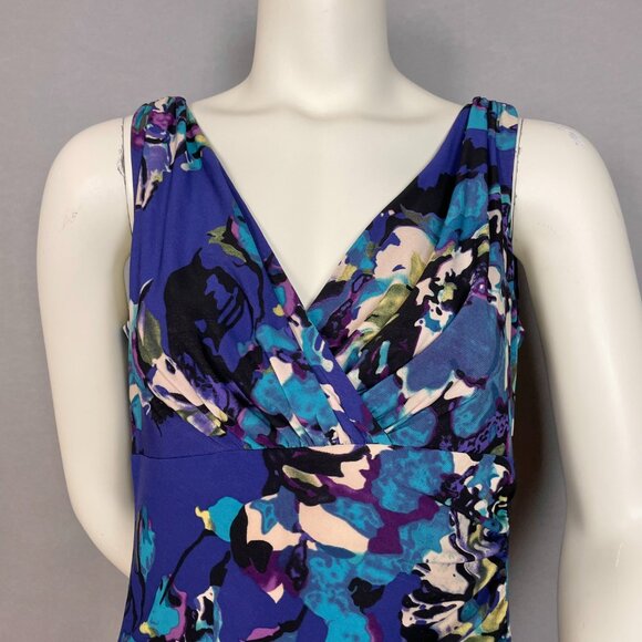 American Living Dress Ruched Waist Abstract Pattern Stretch Fabric V-Neck Size 8 - Picture 10 of 10